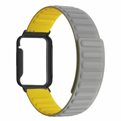 For Xiaomi Smart Band 8 Pro Silicone Watch Band Magnetic Strap with Black Watch Case