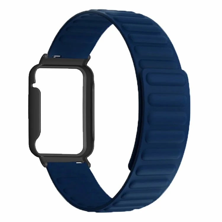 For Xiaomi Smart Band 8 Pro Silicone Watch Band Magnetic Strap with Black Watch Case