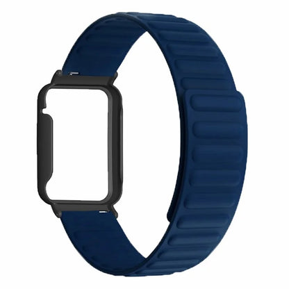 For Xiaomi Smart Band 8 Pro Silicone Watch Band Magnetic Strap with Black Watch Case
