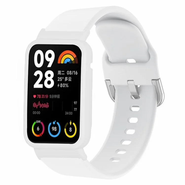 For Xiaomi Smart Band 8 Pro Silicone Sport Watch Band with Watch Case