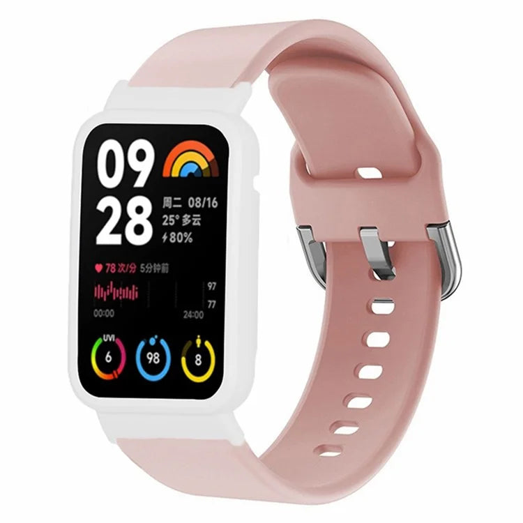 For Xiaomi Smart Band 8 Pro Silicone Sport Watch Band with Watch Case