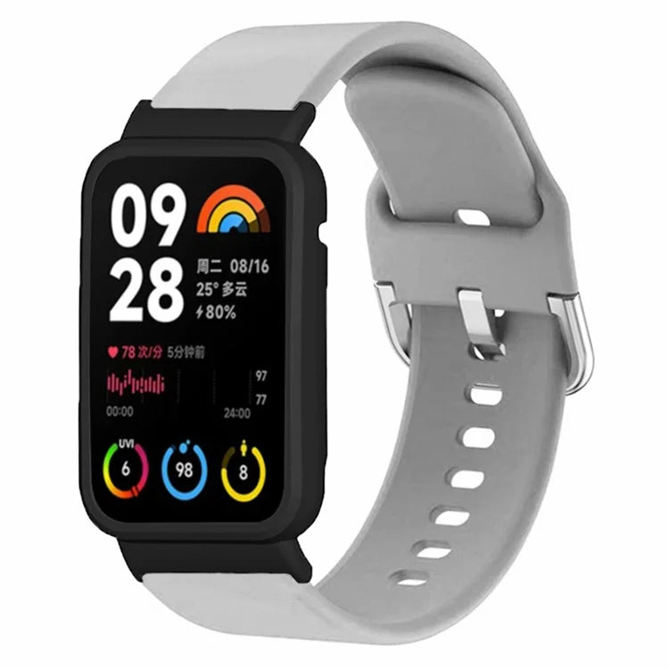 For Xiaomi Smart Band 8 Pro Silicone Sport Watch Band with Watch Case