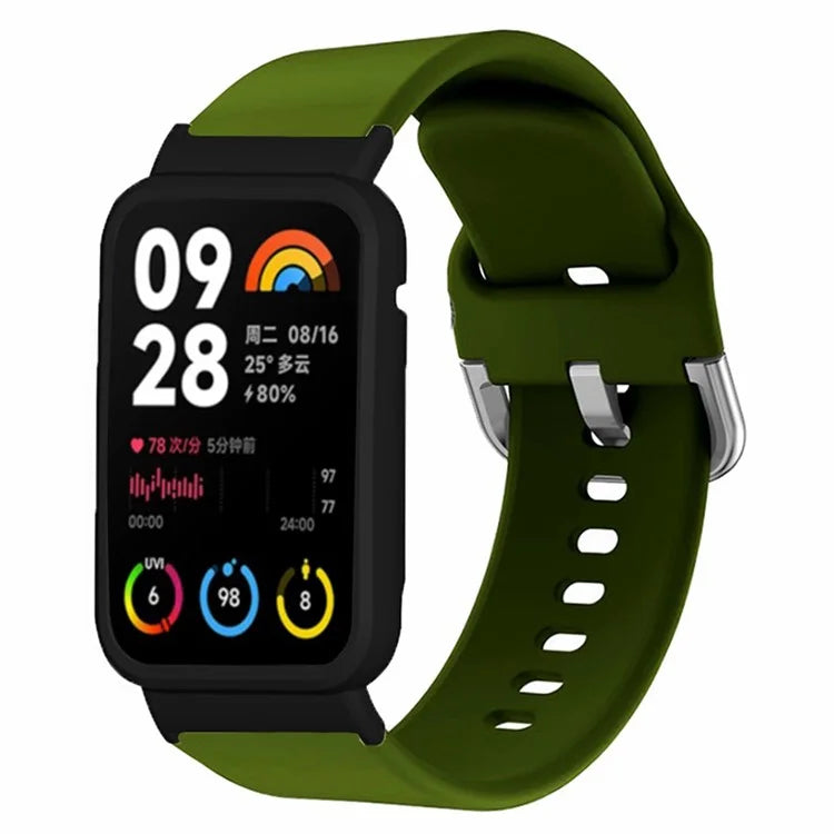 For Xiaomi Smart Band 8 Pro Silicone Sport Watch Band with Watch Case