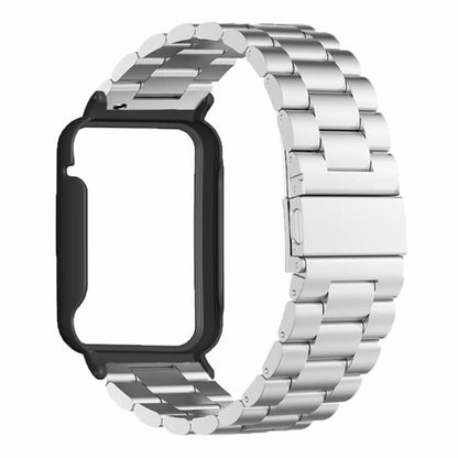 For Xiaomi Smart Band 8 Pro Watch Band Stainless Steel Watch Strap with Black Watch Case