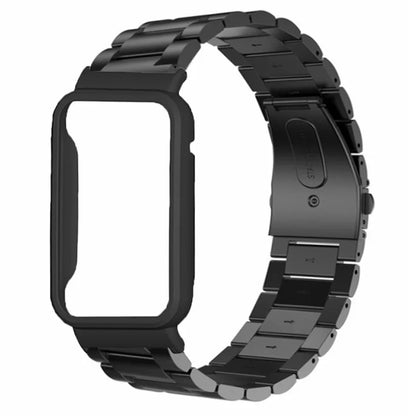 For Xiaomi Smart Band 8 Pro Watch Band Stainless Steel Watch Strap with Black Watch Case
