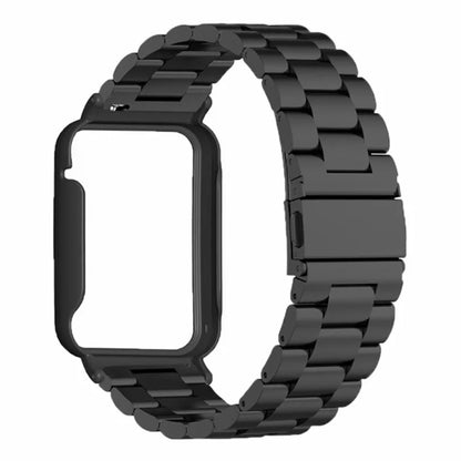 For Xiaomi Smart Band 8 Pro Watch Band Stainless Steel Watch Strap with Black Watch Case