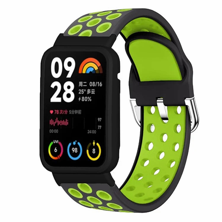 For Xiaomi Smart Band 8 Pro Silicone Watch Bands Replacement Strap with Watch Case