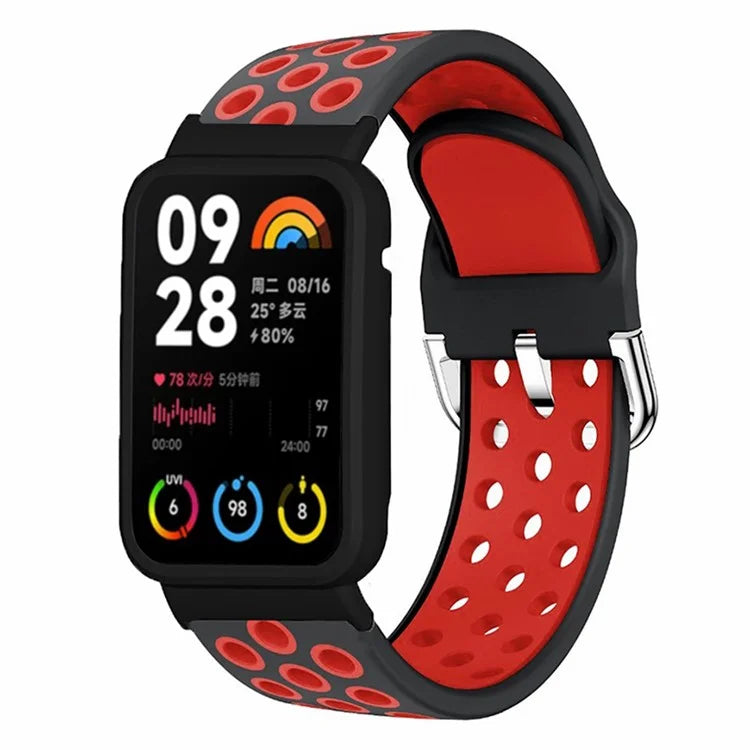 For Xiaomi Smart Band 8 Pro Silicone Watch Bands Replacement Strap with Watch Case