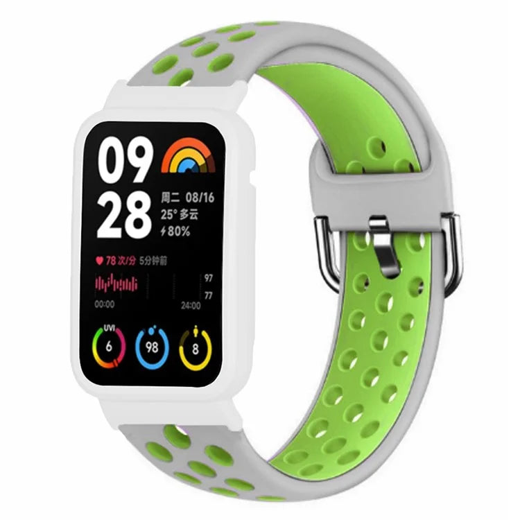 For Xiaomi Smart Band 8 Pro Silicone Watch Bands Replacement Strap with Watch Case