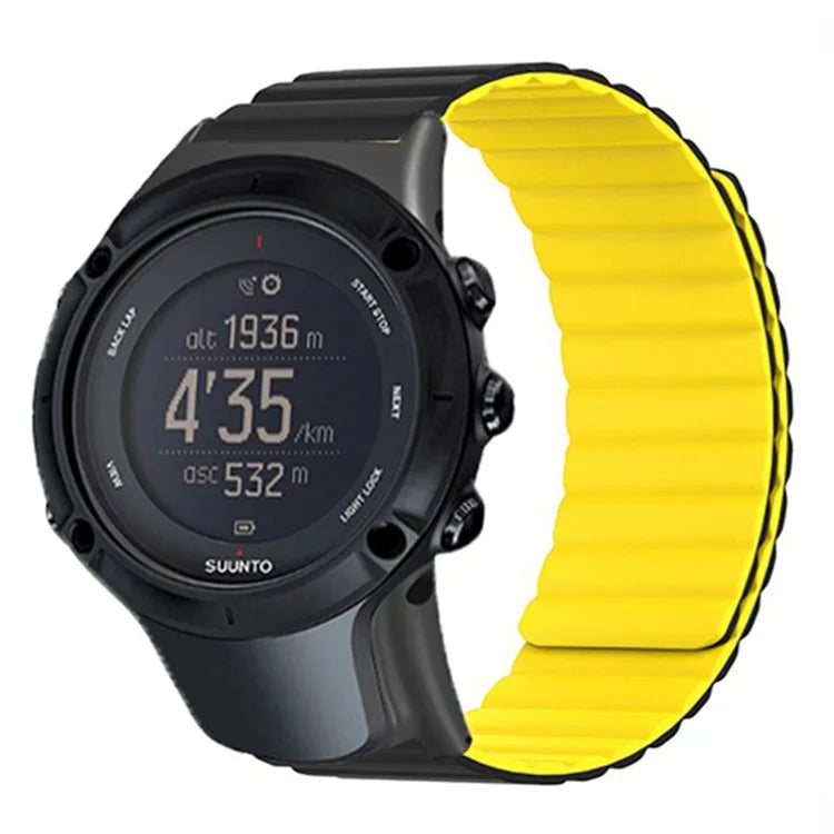 For Sunnto Ambit 3 / Ambit 3 Sport / Ambit 3 Run Silicone Sport Strap Magnetic Watch Band