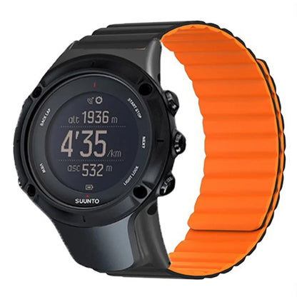 For Sunnto Ambit 3 / Ambit 3 Sport / Ambit 3 Run Silicone Sport Strap Magnetic Watch Band