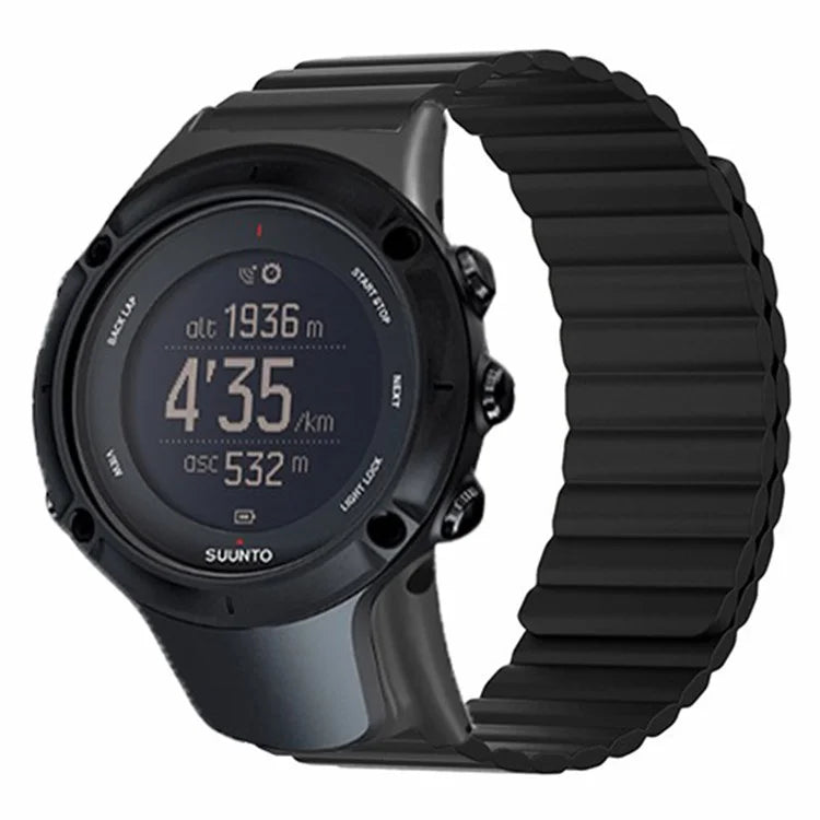 For Sunnto Ambit 3 / Ambit 3 Sport / Ambit 3 Run Silicone Sport Strap Magnetic Watch Band