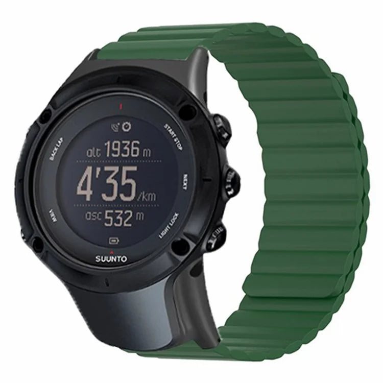 For Sunnto Ambit 3 / Ambit 3 Sport / Ambit 3 Run Silicone Sport Strap Magnetic Watch Band