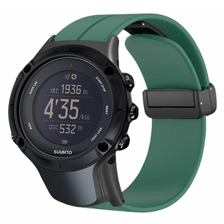 For Sunnto Ambit 3 / Ambit 3 Sport / Ambit 3 Run Watch Band Silicone Soft Strap with Magnetic Folding Clasp