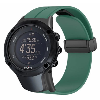 For Sunnto Ambit 3 / Ambit 3 Sport / Ambit 3 Run Watch Band Silicone Soft Strap with Magnetic Folding Clasp