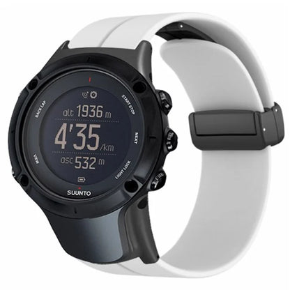 For Sunnto Ambit 3 / Ambit 3 Sport / Ambit 3 Run Watch Band Silicone Soft Strap with Magnetic Folding Clasp