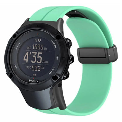For Sunnto Ambit 3 / Ambit 3 Sport / Ambit 3 Run Watch Band Silicone Soft Strap with Magnetic Folding Clasp