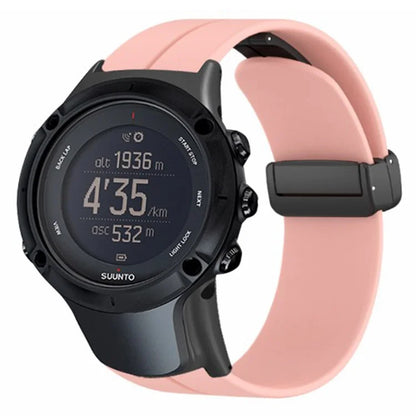 For Sunnto Ambit 3 / Ambit 3 Sport / Ambit 3 Run Watch Band Silicone Soft Strap with Magnetic Folding Clasp