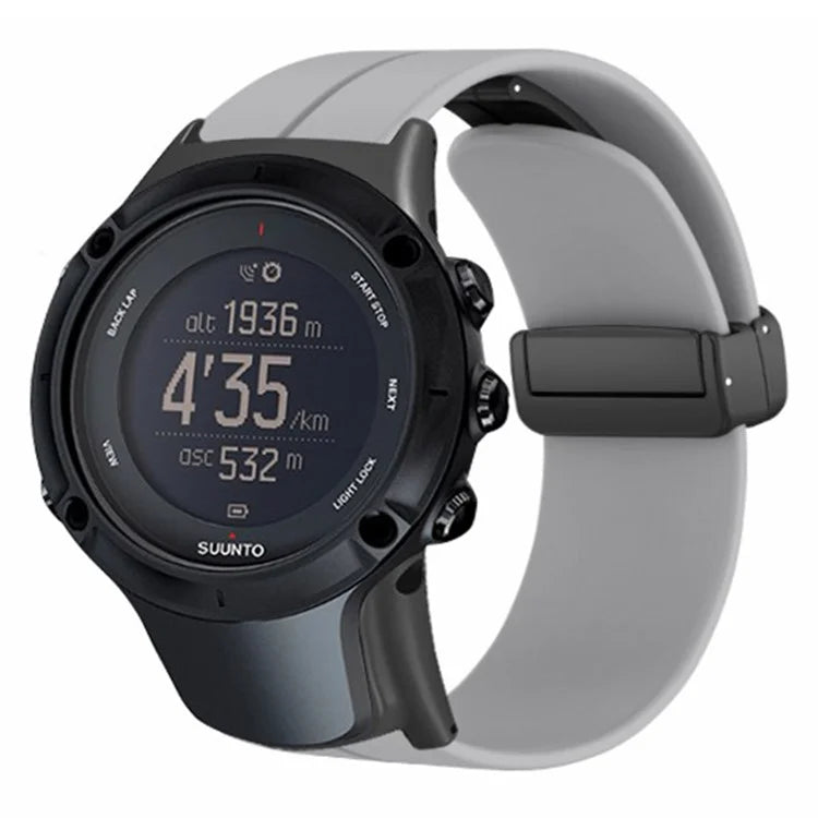 For Sunnto Ambit 3 / Ambit 3 Sport / Ambit 3 Run Watch Band Silicone Soft Strap with Magnetic Folding Clasp