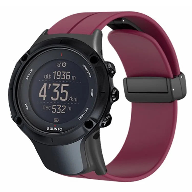 For Sunnto Ambit 3 / Ambit 3 Sport / Ambit 3 Run Watch Band Silicone Soft Strap with Magnetic Folding Clasp