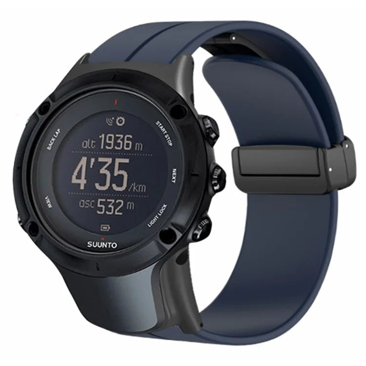 For Sunnto Ambit 3 / Ambit 3 Sport / Ambit 3 Run Watch Band Silicone Soft Strap with Magnetic Folding Clasp