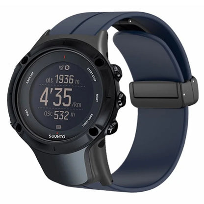 For Sunnto Ambit 3 / Ambit 3 Sport / Ambit 3 Run Watch Band Silicone Soft Strap with Magnetic Folding Clasp
