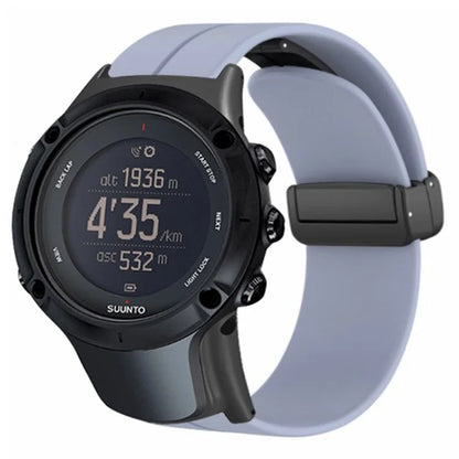For Sunnto Ambit 3 / Ambit 3 Sport / Ambit 3 Run Watch Band Silicone Soft Strap with Magnetic Folding Clasp