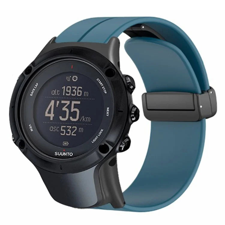 For Sunnto Ambit 3 / Ambit 3 Sport / Ambit 3 Run Watch Band Silicone Soft Strap with Magnetic Folding Clasp