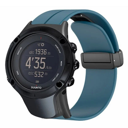 For Sunnto Ambit 3 / Ambit 3 Sport / Ambit 3 Run Watch Band Silicone Soft Strap with Magnetic Folding Clasp