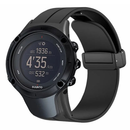 For Sunnto Ambit 3 / Ambit 3 Sport / Ambit 3 Run Watch Band Silicone Soft Strap with Magnetic Folding Clasp