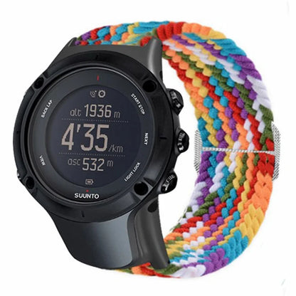 For Sunnto Ambit 3 / Ambit 3 Sport / Ambit 3 Run Braided Nylon Watch Band Adjustable Wrist Strap