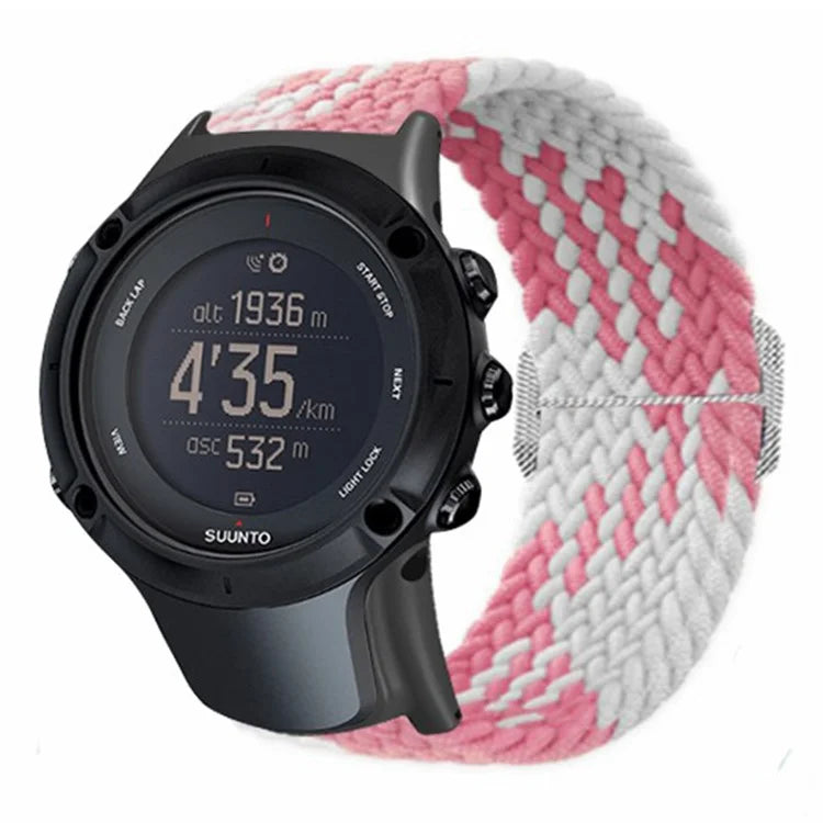 For Sunnto Ambit 3 / Ambit 3 Sport / Ambit 3 Run Braided Nylon Watch Band Adjustable Wrist Strap