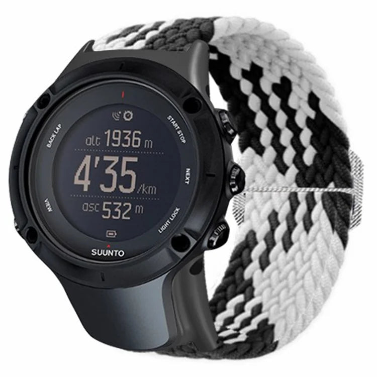 For Sunnto Ambit 3 / Ambit 3 Sport / Ambit 3 Run Braided Nylon Watch Band Adjustable Wrist Strap