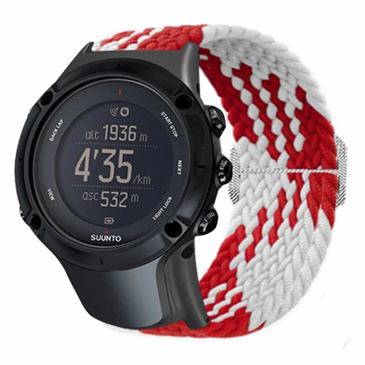 For Sunnto Ambit 3 / Ambit 3 Sport / Ambit 3 Run Braided Nylon Watch Band Adjustable Wrist Strap