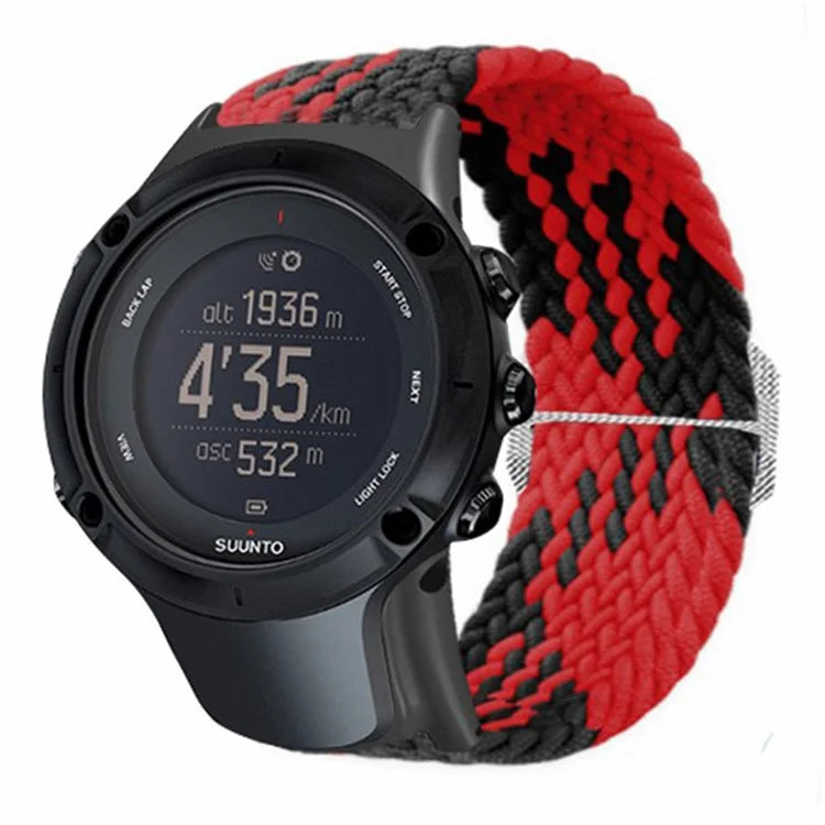 For Sunnto Ambit 3 / Ambit 3 Sport / Ambit 3 Run Braided Nylon Watch Band Adjustable Wrist Strap