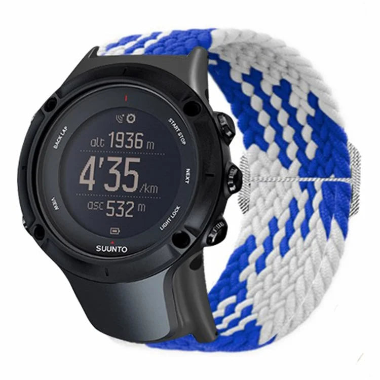 For Sunnto Ambit 3 / Ambit 3 Sport / Ambit 3 Run Braided Nylon Watch Band Adjustable Wrist Strap