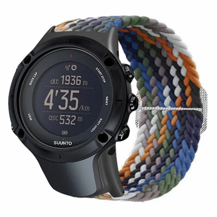 For Sunnto Ambit 3 / Ambit 3 Sport / Ambit 3 Run Braided Nylon Watch Band Adjustable Wrist Strap