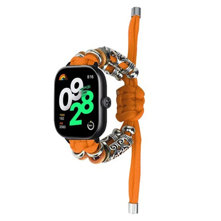 For Xiaomi Redmi Watch 4 Adjustable Watch Strap Bead Braided Nylon Band