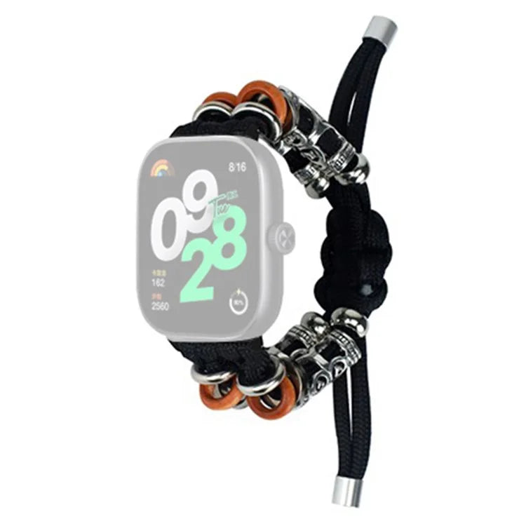 For Xiaomi Redmi Watch 4 Adjustable Watch Strap Bead Braided Nylon Band