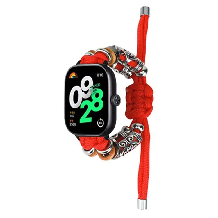 For Xiaomi Redmi Watch 4 Adjustable Watch Strap Bead Braided Nylon Band