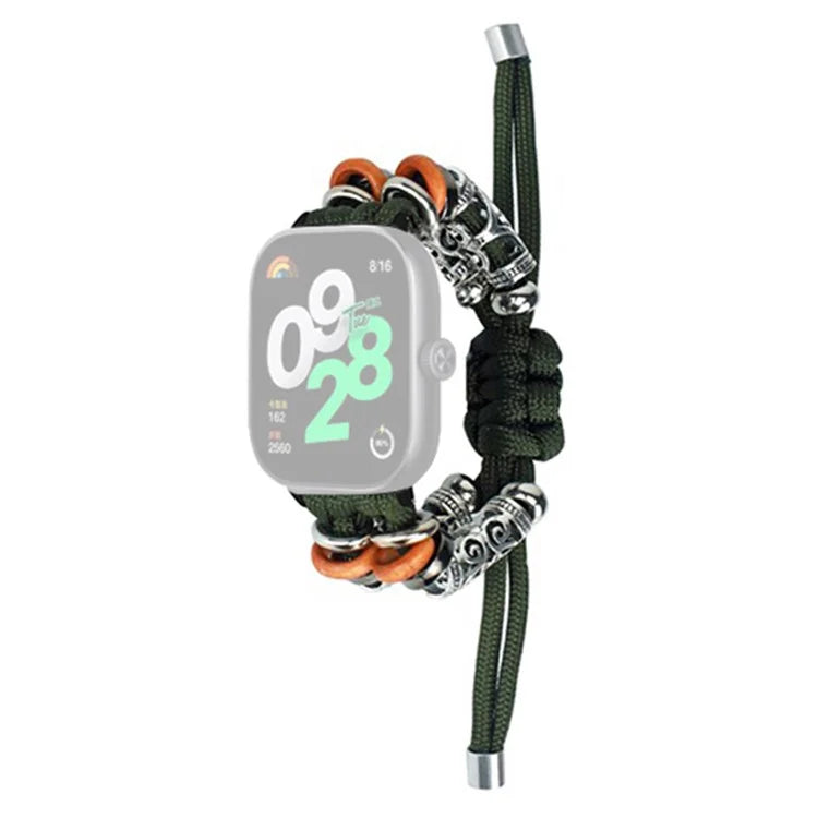 For Xiaomi Redmi Watch 4 Adjustable Watch Strap Bead Braided Nylon Band