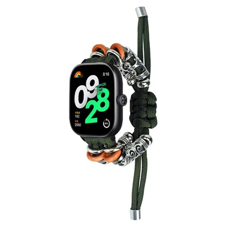 For Xiaomi Redmi Watch 4 Adjustable Watch Strap Bead Braided Nylon Band