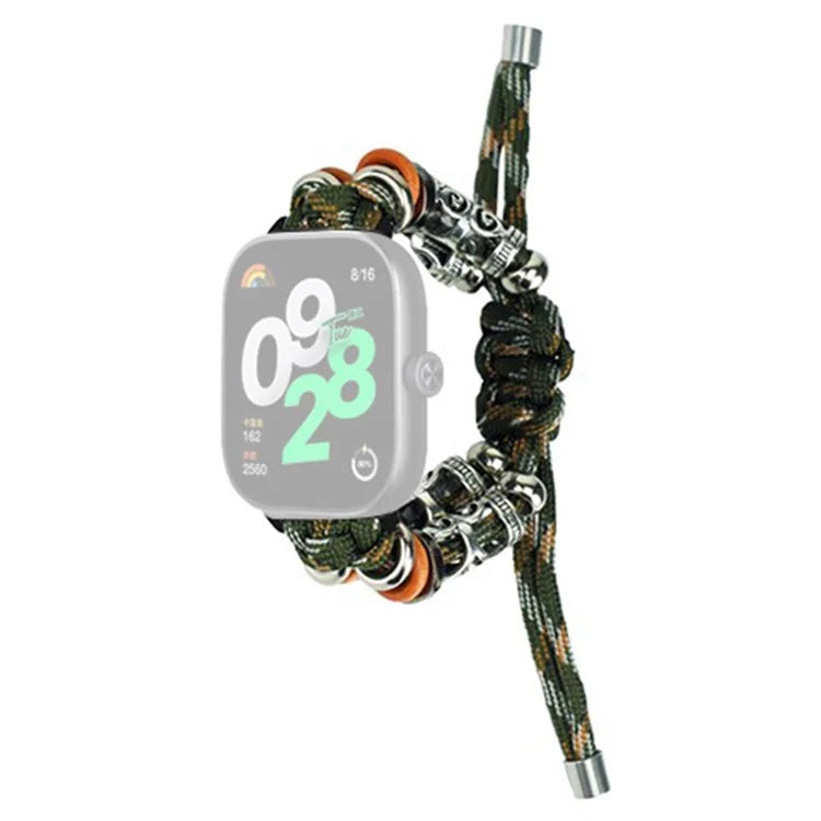 For Xiaomi Redmi Watch 4 Adjustable Watch Strap Bead Braided Nylon Band