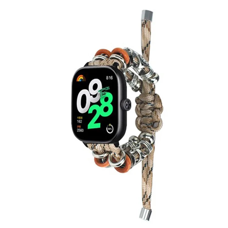 For Xiaomi Redmi Watch 4 Adjustable Watch Strap Bead Braided Nylon Band