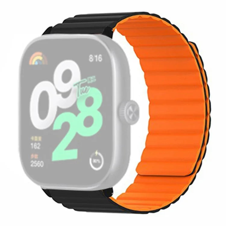 For Xiaomi Redmi Watch 4 Magnetic Silicone Watch Band Strap with Alloy Connector