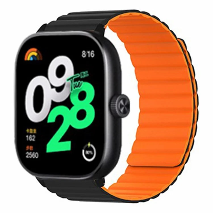 For Xiaomi Redmi Watch 4 Magnetic Silicone Watch Band Strap with Alloy Connector
