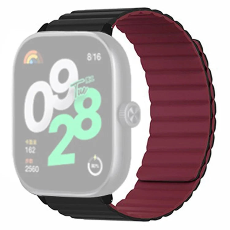 For Xiaomi Redmi Watch 4 Magnetic Silicone Watch Band Strap with Alloy Connector