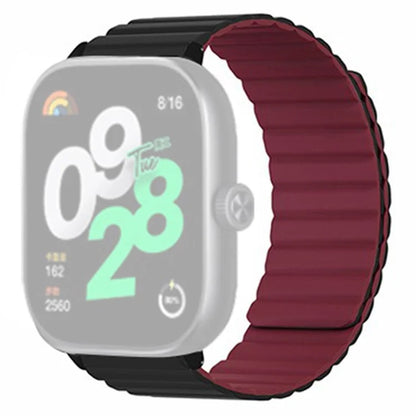 For Xiaomi Redmi Watch 4 Magnetic Silicone Watch Band Strap with Alloy Connector