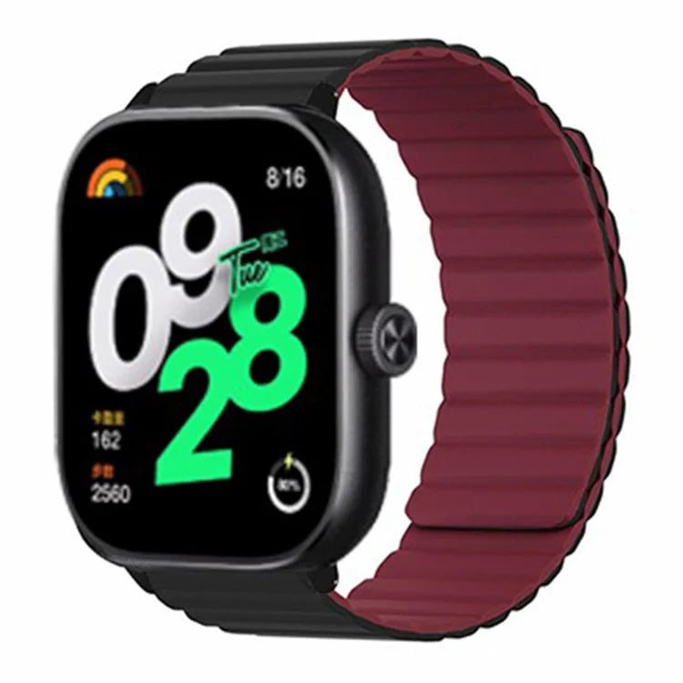 For Xiaomi Redmi Watch 4 Magnetic Silicone Watch Band Strap with Alloy Connector