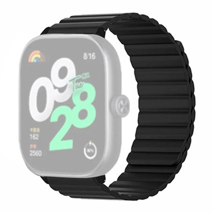 For Xiaomi Redmi Watch 4 Magnetic Silicone Watch Band Strap with Alloy Connector